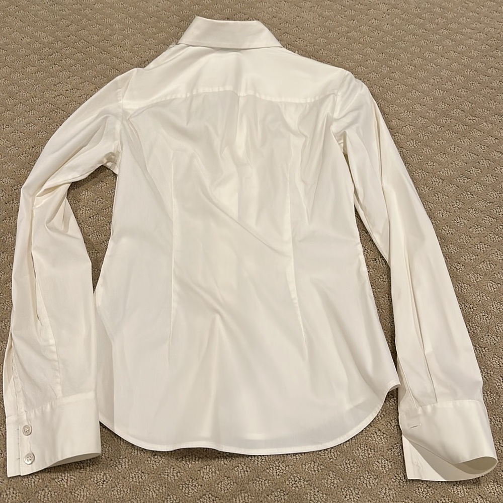 Theory Button Down Stretch Blouse With Ruffle Det… - image 5